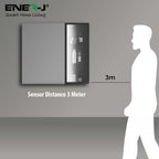 Black Aluminum LED Mirror Cabinet - Sleek Rectangular Design, 75x68 cm