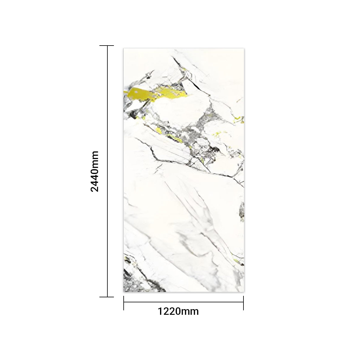 Golden Veined Marble SPC Wall Panel - Durable 4mm Decorative Sheet (Seamless Pattern) Size:1220 x 2440 x 4 mm (Pack of 3)