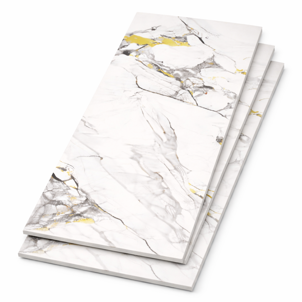 Britwall Golden Veined Marble SPC Wall Panel Seamless Pattern Pack of 3 – Golden Veined Marble
