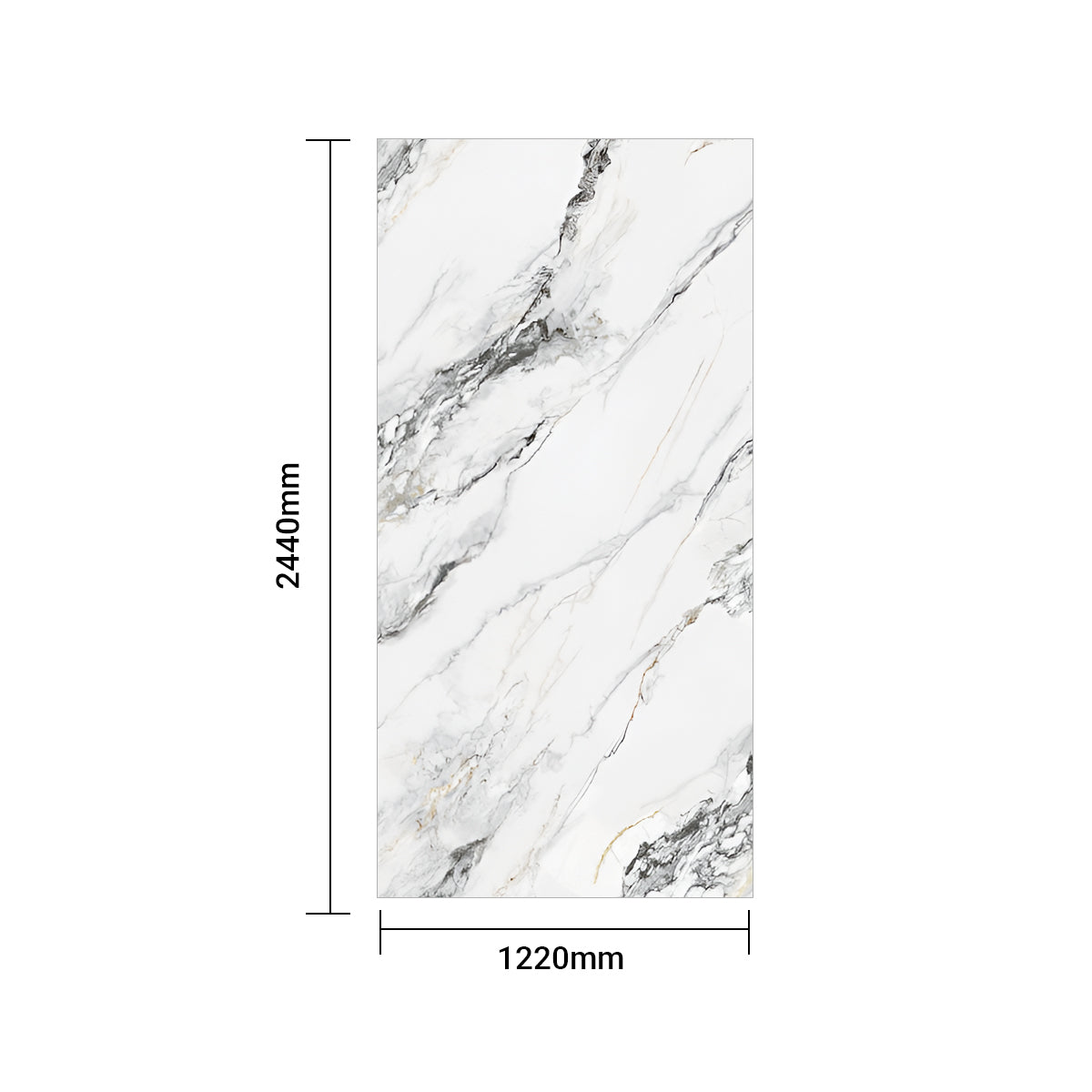 Premium High-Gloss Marble SPC Panels (Up to 3-Piece Continuity) Size:1220 x 2440 x 4 mm (Pack of 3)