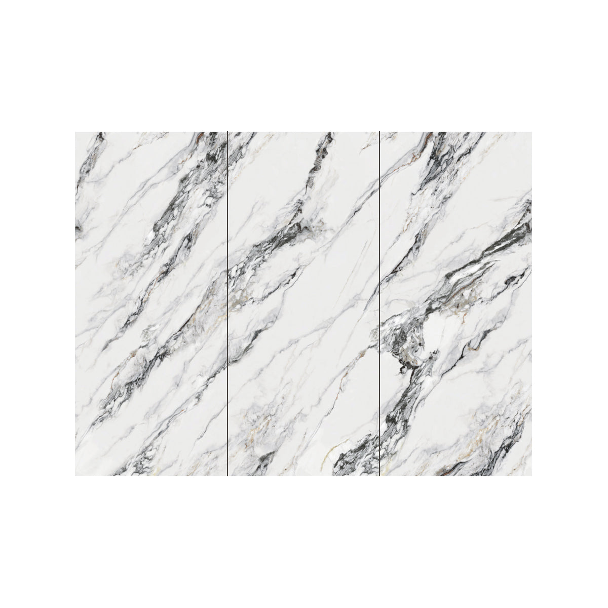 Premium High-Gloss Marble SPC Panels (Up to 3-Piece Continuity) Size:1220 x 2440 x 4 mm (Pack of 3)