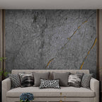 High-Gloss PET Charcoal Panel with Gilded Gray Marble Design Size:1220 x 2440 x 8 mm (Pack of 2)