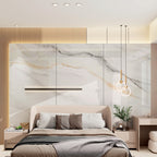 Luxury 3D Continuous Marble Charcoal Board Panel - High Gloss PET Finish Size:1220 x 2440 x 8 mm (Pack of 3)