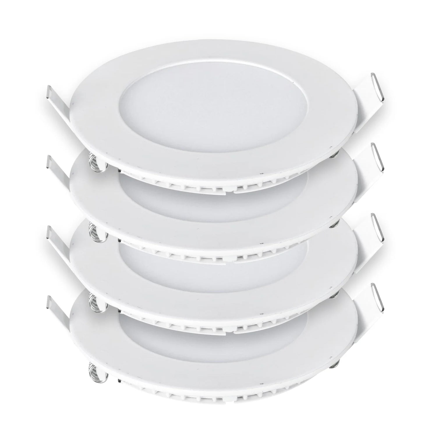 24W LED Round Recessed Ceiling Flat Panel Down Light Ultra Slim Lamp Cool White, 220mm Diameter, 30000 Hour Lifespan, Low Energy Consumption | Pack of 4 - 3000K