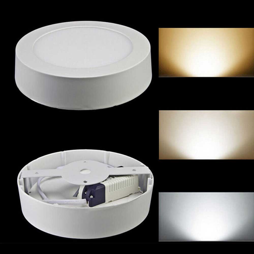 12W Surface Flush Mounted Round LED Mini Panel 175mm diameter 6000K (Pack of 4)