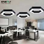 Hollow Hexagon Pendant Lights D600*100*60mm 25W 6500K 45lm/W Black Color, Installation way:Ceiling and Hanging