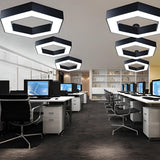 Hollow Hexagon Pendant Lights D600*100*60mm 25W 6500K 45lm/W Black Color, Installation way:Ceiling and Hanging