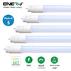 Ener-J 5-Pack 4ft (120cm) T8 LED Nano Plastic Tubes, 18W, CCT Switchable (3000K/4000K/6000K), Shatterproof