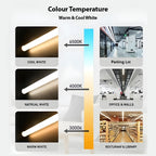 Ener-J 5-Pack 4ft (120cm) T8 LED Nano Plastic Tubes, 18W, CCT Switchable (3000K/4000K/6000K), Shatterproof