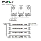 Ener-J 5-Pack 4ft (120cm) T8 LED Nano Plastic Tubes, 18W, CCT Switchable (3000K/4000K/6000K), Shatterproof