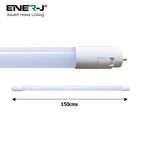 Ener-J 5ft (150cm) T8 LED Nano Plastic Tubes, 22W, CCT Switchable, Shatterproof | Pack of 5 - 3000K/4000K/6000K