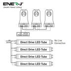 Ener-J 5ft (150cm) T8 LED Nano Plastic Tubes, 22W, CCT Switchable, Shatterproof | Pack of 5 - 3000K/4000K/6000K