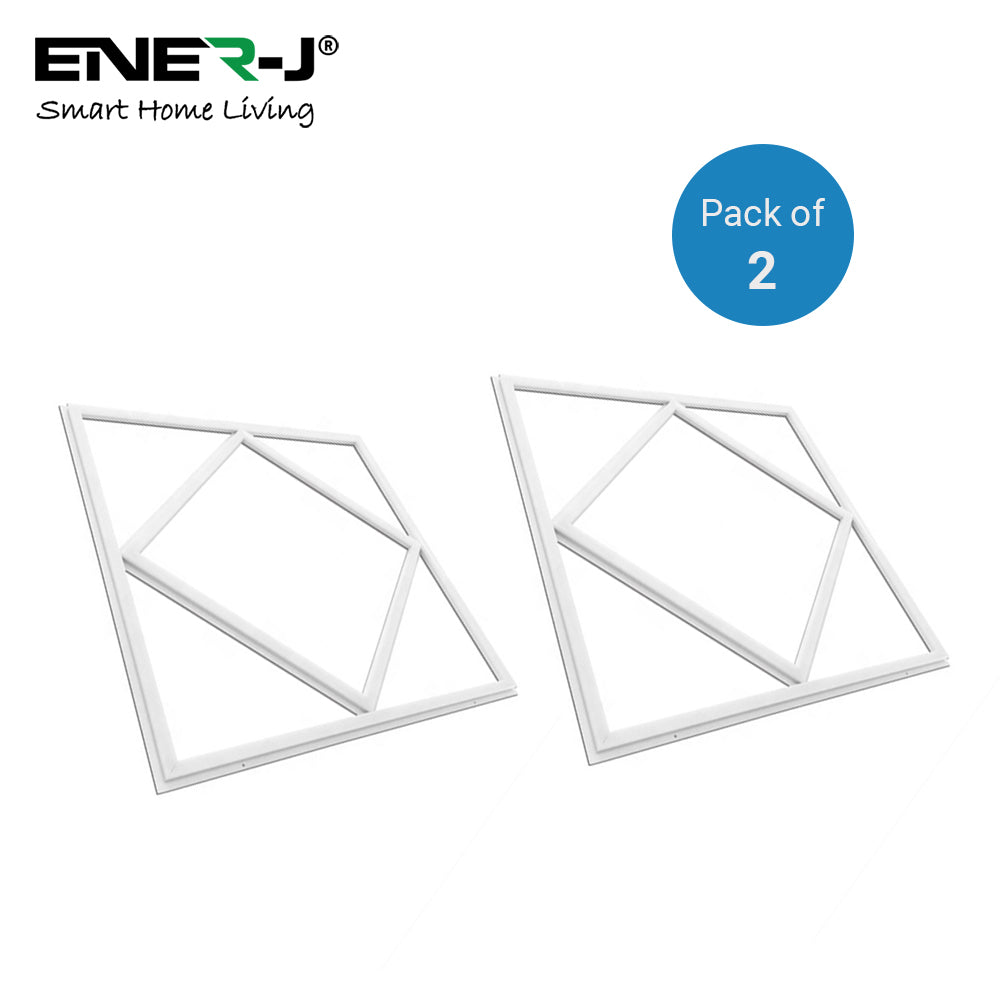 Double Square borderline Panel Light, 595x595, 40W 4000 lm, White (6000K) light in outside and blue light in inside (Pack of 6)