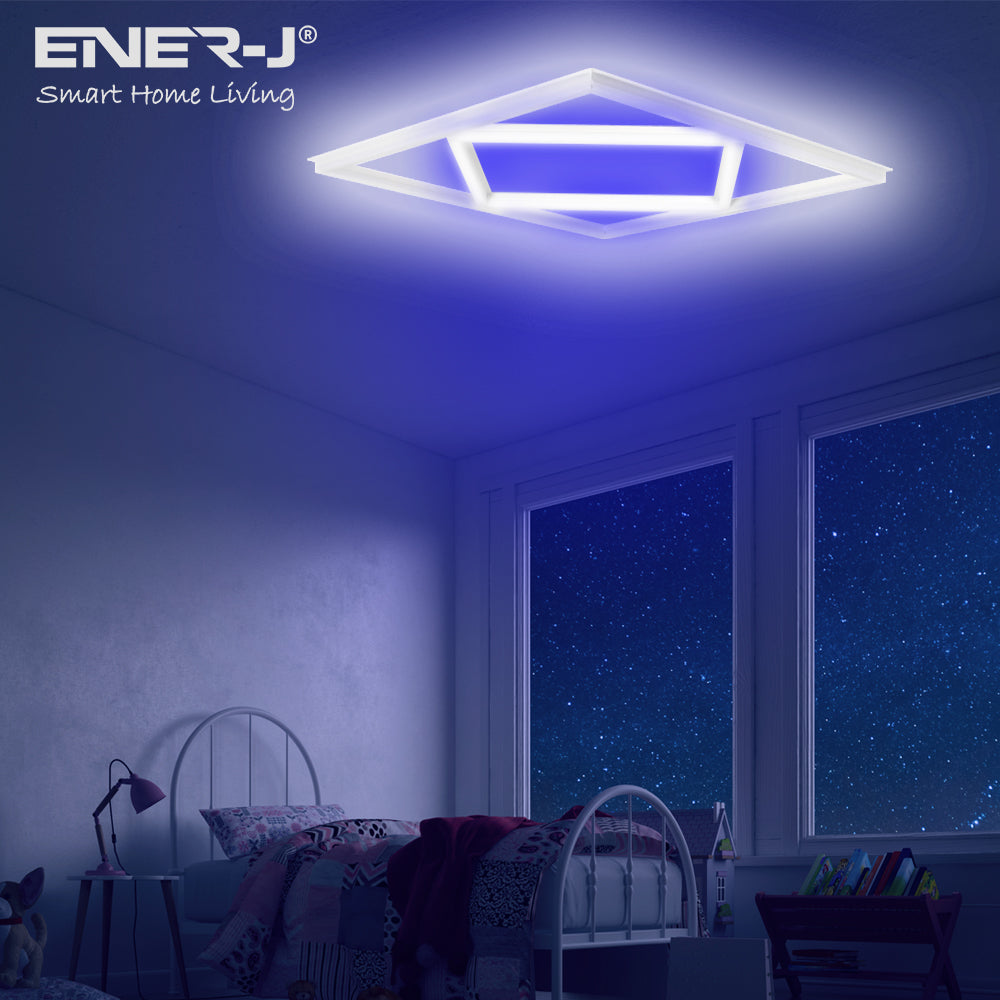 Double Square borderline Panel Light, 595x595, 40W 4000 lm, White (6000K) light in outside and blue light in inside (Pack of 6)