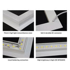 Double Square borderline Panel Light, 595x595, 40W 4000 lm, White (6000K) light in outside and blue light in inside (Pack of 6)