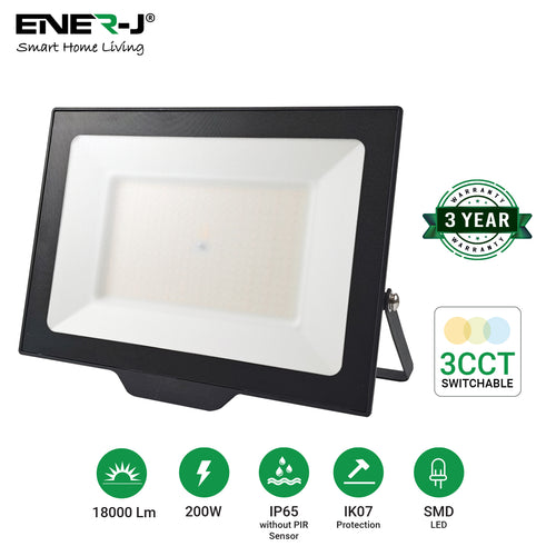 200W LED Floodlights With CCT Switchable & PIR ready (not included), 20000 Lm, IP65, 3 Years Warranty