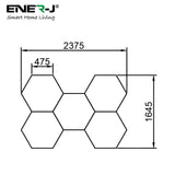 ENER-J 160W Hexagon LED Garage Light – 5-Panel Modular Design, CCT Switchable, 20,800lm High-Output Workshop & Showroom Lighting System