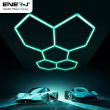 150W Hexagon Shape Showroom LED Lights with 5 Hexagons, RGB Colour, Remote Control - Pack of 24 Tubes