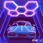 Ener-J 150W Hexagon RGB LED Showroom Light Kit, 5 Hexagon Design, Remote Control, 24 Tubes