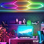 Ener-J 150W Hexagon RGB LED Showroom Light Kit, 5 Hexagon Design, Remote Control, 24 Tubes