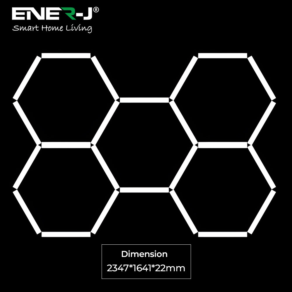 Ener-J 150W Hexagon RGB LED Showroom Light Kit, 5 Hexagon Design, Remote Control, 24 Tubes