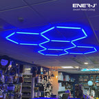 Ener-J 150W Hexagon RGB LED Showroom Light Kit, 5 Hexagon Design, Remote Control, 24 Tubes