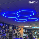 150W Hexagon Shape Showroom LED Lights with 5 Hexagons, RGB Colour, Remote Control - Pack of 24 Tubes