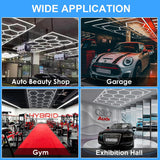 ENER-J 14-Hexagon T5 LED Showroom Lighting Kit, 600W Super Bright 78,000lm, CCT Switchable (3000K/4000K/6000K), Commercial Hex Light for Garages, Auto Studios & Retail Interiors