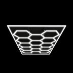 Ener-J 600W Hexagon LED Garage Ceiling Light, 14 Hexagon Frame Design, CCT Switchable 3000K–6000K, Commercial Showroom Lighting