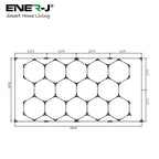 Ener-J 600W Hexagon LED Garage Ceiling Light, 14 Hexagon Frame Design, CCT Switchable 3000K–6000K, Commercial Showroom Lighting