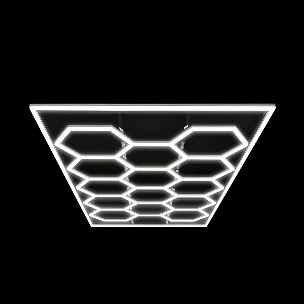 255W Car Showroom Lights with 14 Hexagon design with frame, RGBIC with Remote