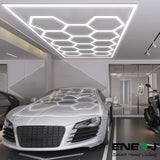 255W Car Showroom Lights with 14 Hexagon design with frame, RGBIC with Remote