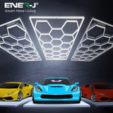 255W Car Showroom Lights with 14 Hexagon design with frame, RGBIC with Remote