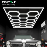 Ener-J 600W LED Hexagon Showroom Light – 69 Tube Hexa-Tube Ceiling Lighting Kit, 6500K Daylight