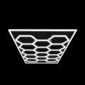 Ener-J 600W Hexagon LED Garage Ceiling Light, 69 T5 Tubes, 6500K Daylight, Modular Showroom Lighting System