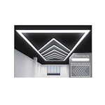 Ener-J 432W Designer LED Ceiling Light with Frame, 8 Arrow Grid with Border, Commercial Interior Lighting