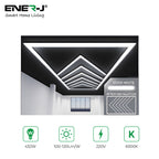 Ener-J 432W Designer LED Ceiling Light with Frame, 8 Arrow Grid with Border, Commercial Interior Lighting