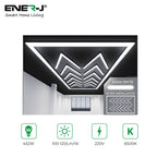 Ener-J 396W Designer LED Ceiling Light with Frame, 12 Arrow Grid with Border, Commercial Interior Lighting