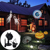 Festive Projector Lights, 12 Card LED Outdoor Indoor Landscape Projection Lamp Waterproof Mobile Spotlight Halloween Christmas Wedding Parties etc