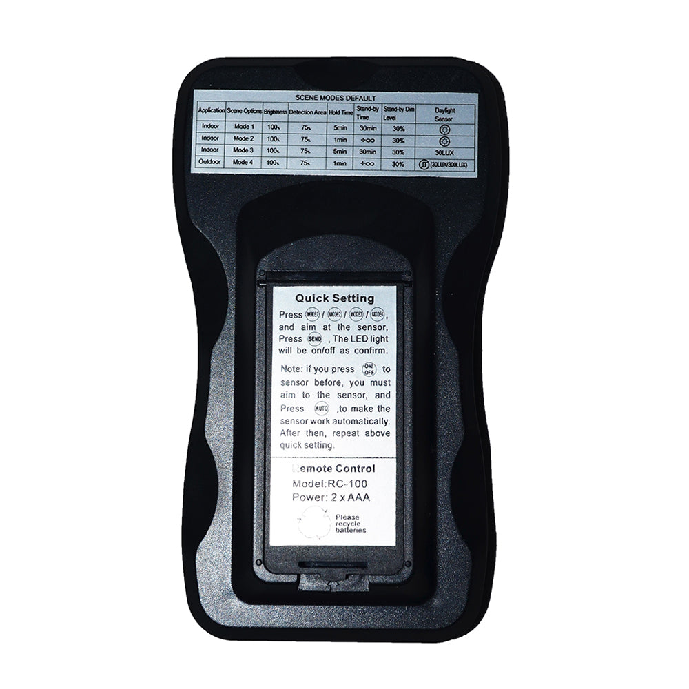 Infrared Remote for Microwave Sensor (T381) with 40 buttons.