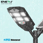 70W Solar Streetlights 6500K with 6V 8W Solar Panel & 6000 mAh Battery & Remote