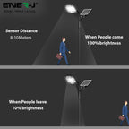 70W Solar Streetlights 6500K with 6V 8W Solar Panel & 6000 mAh Battery & Remote