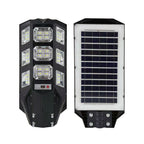 100W Solar Streetlights 6500K with 6V 12W Solar Panel & 12000 mAh Battery & Remote