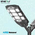 100W Solar Streetlights 6500K with 6V 12W Solar Panel & 12000 mAh Battery & Remote