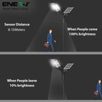 100W Solar Streetlights 6500K with 6V 12W Solar Panel & 12000 mAh Battery & Remote