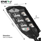 100W Solar Streetlights 6500K with 6V 12W Solar Panel & 12000 mAh Battery & Remote