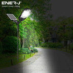 100W Solar Streetlights 6500K with 6V 12W Solar Panel & 12000 mAh Battery & Remote