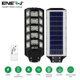 200W Solar Streetlights 6500K with 6V 18W Solar Panel & 24000 mAh Battery & Remote