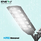 200W Solar Streetlights 6500K with 6V 18W Solar Panel & 24000 mAh Battery & Remote