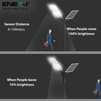 200W Solar Streetlights 6500K with 6V 18W Solar Panel & 24000 mAh Battery & Remote